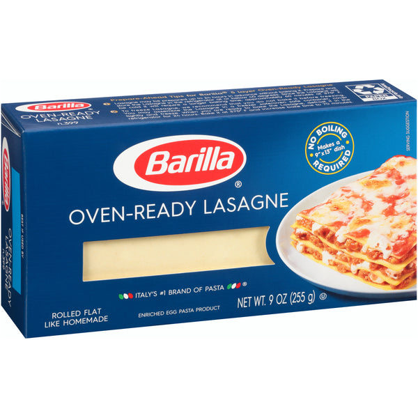 Pasta Oven Ready Lasagna 9 Ounce Size - 12 Per Case.