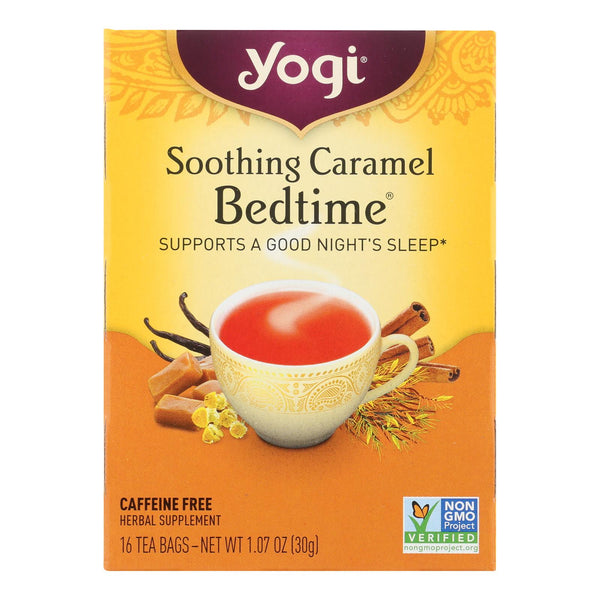 Yogi Bedtime Herbal Tea Caffeine Free Soothing Caramel - 16 Tea Bags - Case of 6