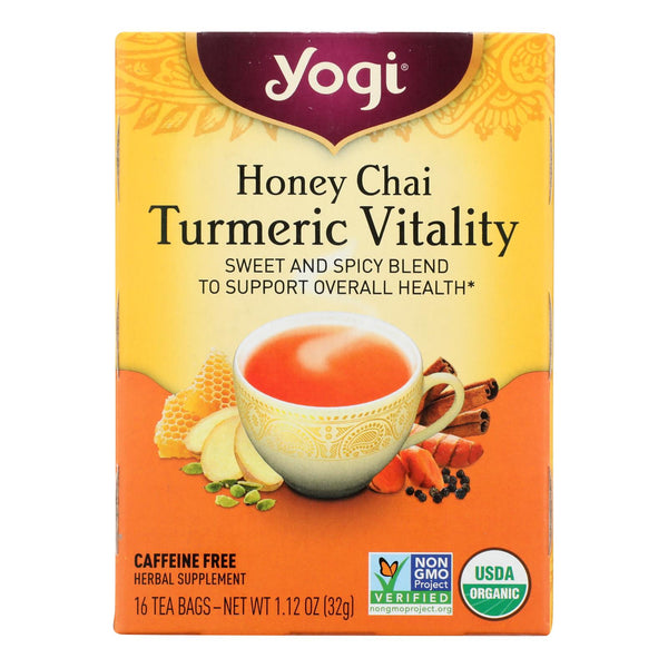 Yogi Tea - Organic - Honey Chai Turmeric - Case of 6 - 16 BAG