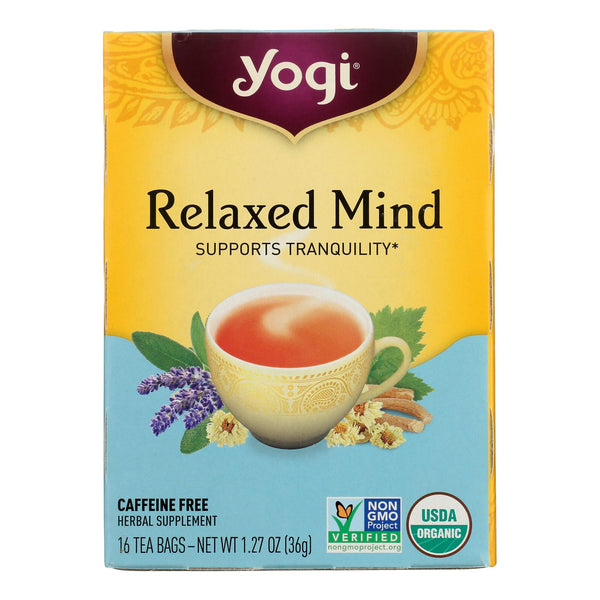 Yogi Relaxed Mind Herbal Tea Caffeine Free - 16 Tea Bags - Case of 6