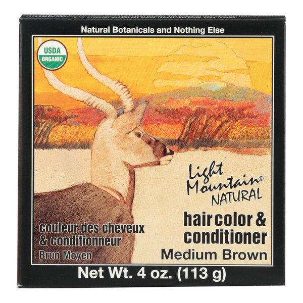 Light Mountain Organic Hair Color and Conditioner - Medium Brown - 4 Ounce