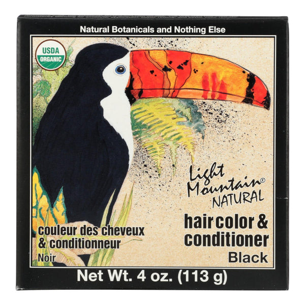 Light Mountain Hair Color/Conditioner - Organic - Black - 4 Ounce