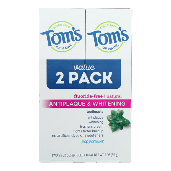 Tom's of Maine Toothpaste - Anti Plaque - White - Case of 3 - 2 count
