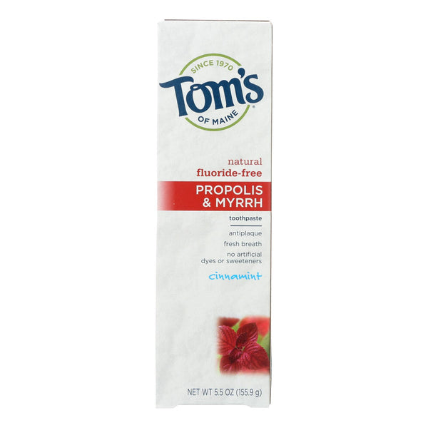 Tom's of Maine Propolis and Myrrh Toothpaste Cinnamint - 5.5 Ounce - Case of 6