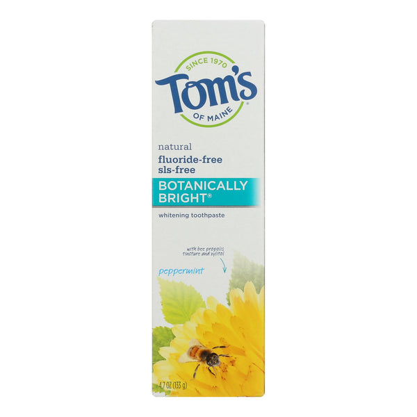 Tom's of Maine Botanically Bright Whitening Toothpaste Peppermint - 4.7 Ounce - Case of 6