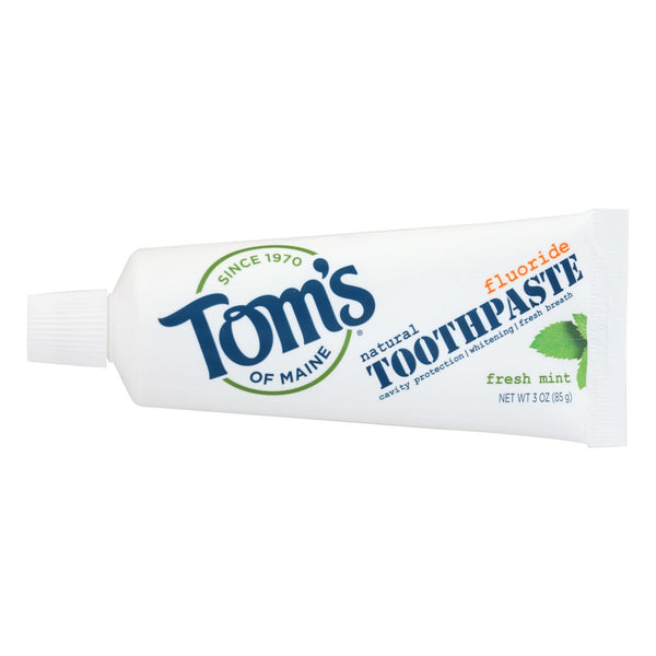Tom's of Maine Travel Natural Toothpaste - Fresh Mint Fluoride - Case of 24 - 3 Ounce.