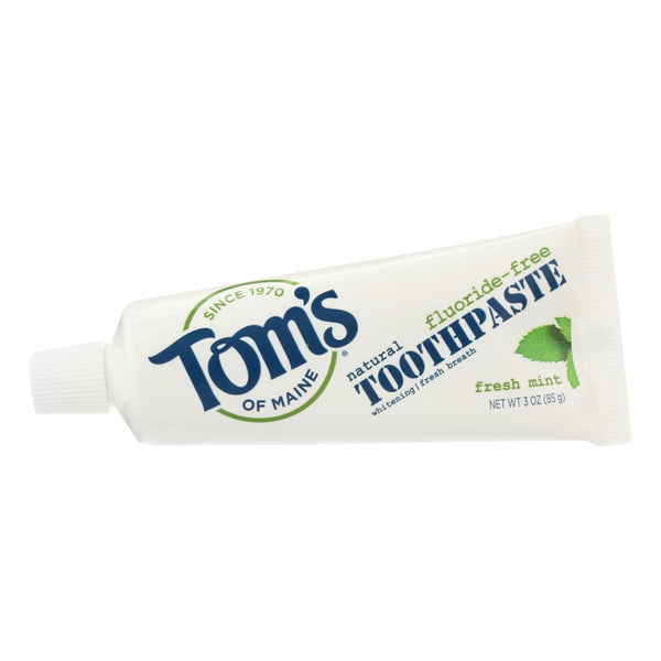 Tom's of Maine Travel Natural Toothpaste - Fresh Mint Fluoride-Free - Case of 24 - 3 Ounce.