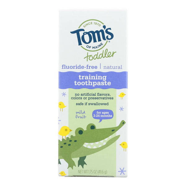 Tom's of Maine Toothpaste - Toddler Training - Natural - Fluoride Free - Mild Fruit - 1.75 Ounce - Case of 6