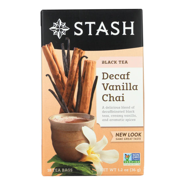 Stash Tea Vanilla Chai Decaf Tea  - Case of 6 - 18 Count