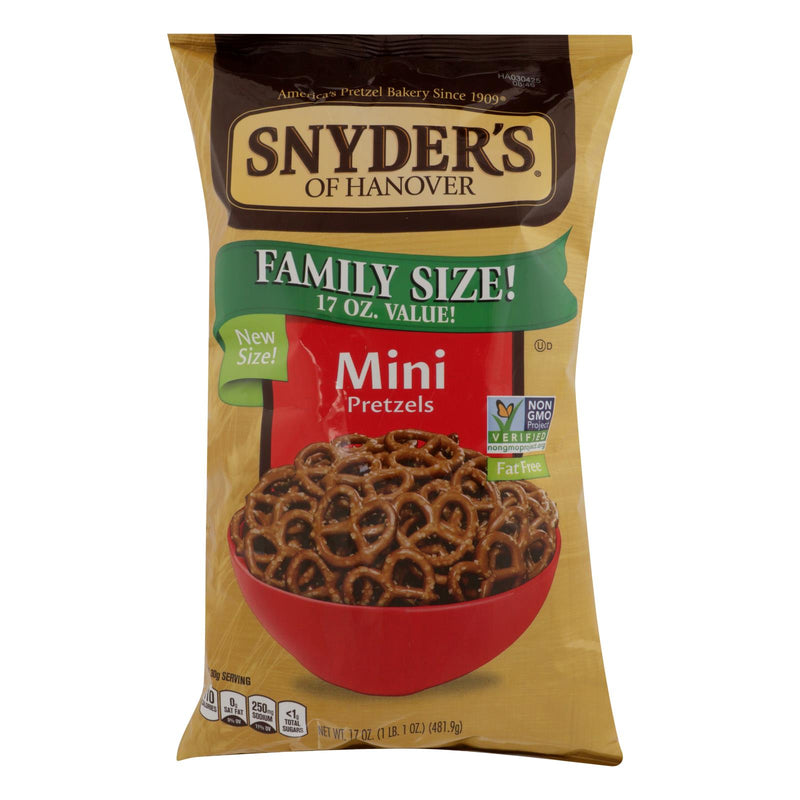 Snyder's Of Hanover - Pretzels Mini Family Size - Case of 6 - 17 Ounce
