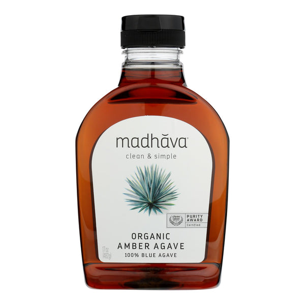 Madhava Honey - Agave Nectar Raw Ambr - Case of 6 - 17 Ounce
