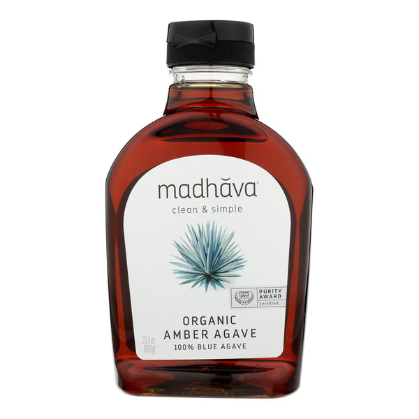 Madhava Honey Organic Agave Nectar - Amber - Case of 6 - 23.5 Ounce.