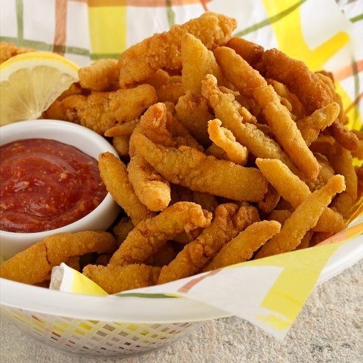 Captain Fred Clam Captain Fred Breaded & Fried Strip, 4 Ounces - 24 Per Case.
