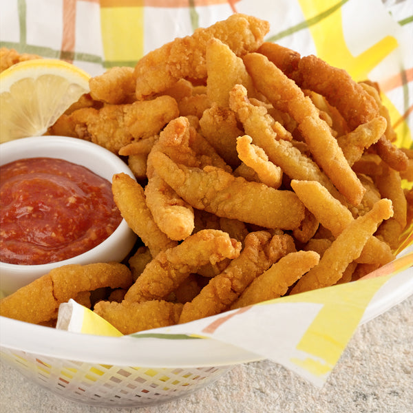 Clam Strips Frozen Prefried 6 Pound Each - 1 Per Case.