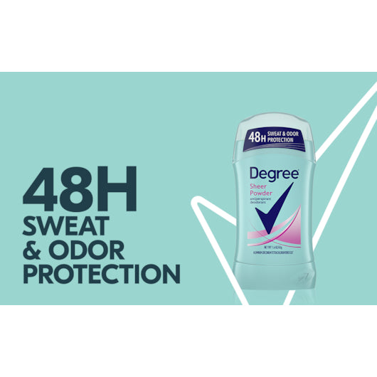 Degree Woman Invisible Solid Body Responsive Sheer Powder Anti-Perspirant & Deodorant 1.6 Ounce Size - 12 Per Case.