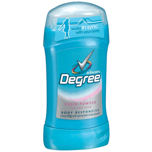Degree Woman Invisible Solid Body Responsive Sheer Powder Anti-Perspirant & Deodorant 1.6 Ounce Size - 12 Per Case.