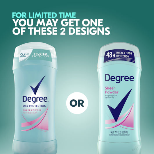 Degree Women Invisible Solid Body Responsive Sheer Powder Anti-Perspirant & Deodorant 2.6 Ounce Size - 12 Per Case.