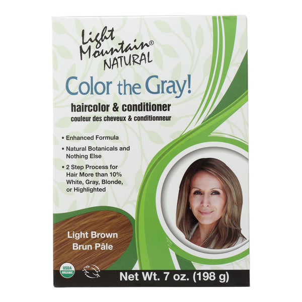 Light Mountain Hair Color - Color The Gray! Light Brown - Case of 1 - 7 Ounce.