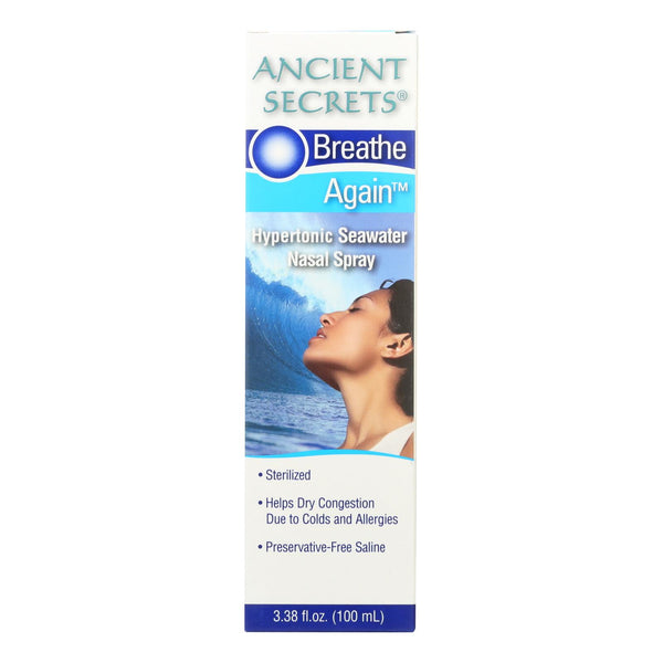 Ancient Secrets Breathe Again Nasal Spray - 3.38 fl Ounce