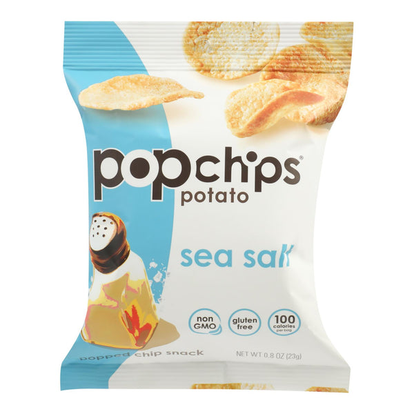 Popchips Potato Chip - Sea Salt - Case of 24 - 0.8 Ounce.