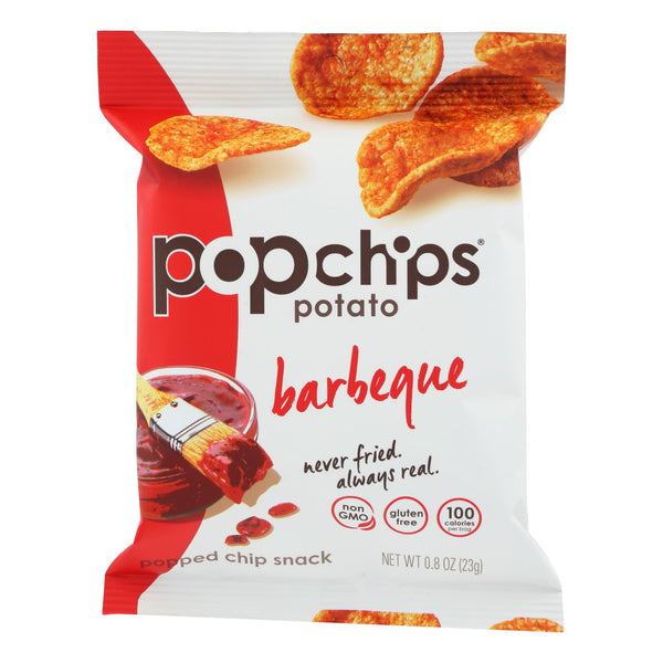 Popchips Potato Chip - Barbeque - Case of 24 - 0.8 Ounce.