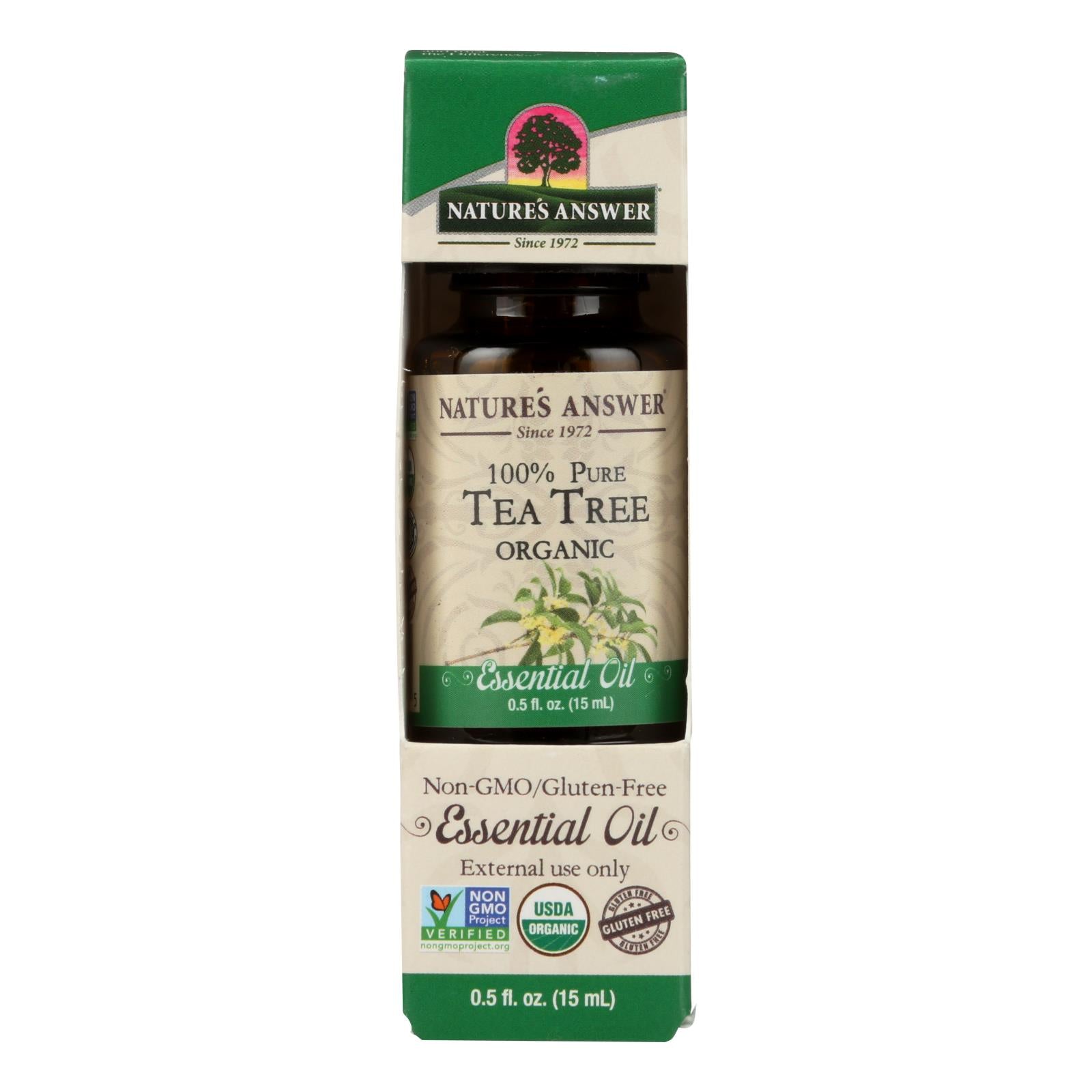 Nature's Answer - Organic Essential Oil - Tea Tree - 0.5 Ounce.