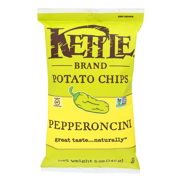 Kettle Brand Potato Chips - Pepperoncini - Case of 15 - 5 Ounce.