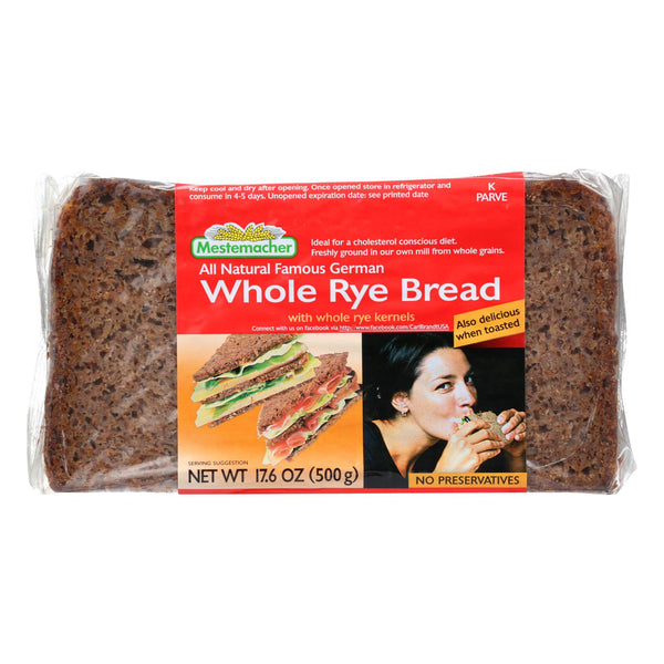 Mestemacher Bread Bread - Rye - Whole - 17.6 Ounce - case of 12