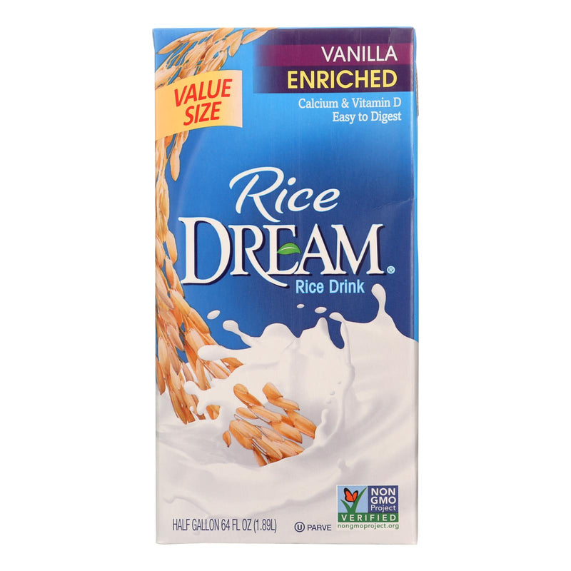 Rice Dream Original Rice Drink - Enriched Vanilla - Case of 8 - 64 Fl Ounce.