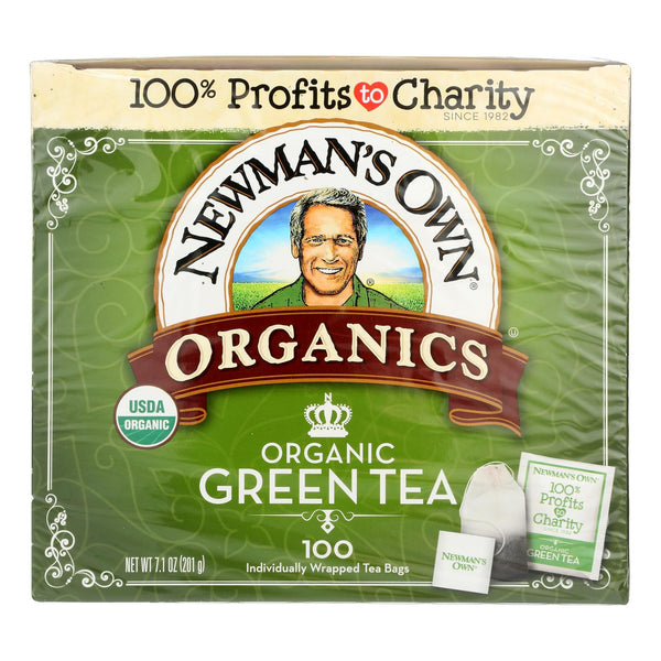 Newman's Own Organics Organic Green Tea Bags  - Case of 5 - 100 Count