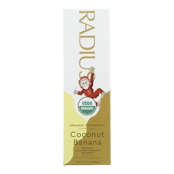 Radius Coconut Banana With Organic Chamomile Flower & Coconut Oil Toothpaste  - 1 Each - 3 Ounce