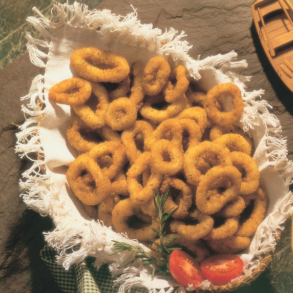 Calamari Frozen Ital Breaded Rings 6 Pound Each - 1 Per Case.