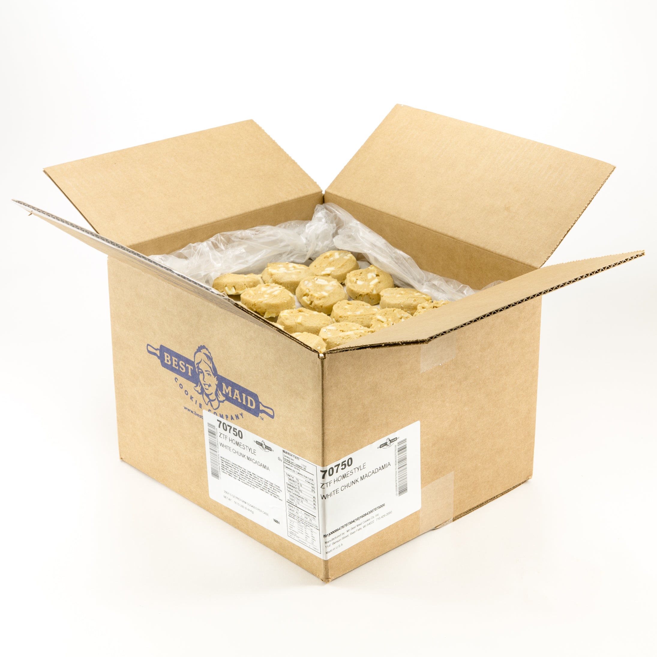 Cookie Dough White Chunk Macadamia 1.5 Ounce Size - 200 Per Case.