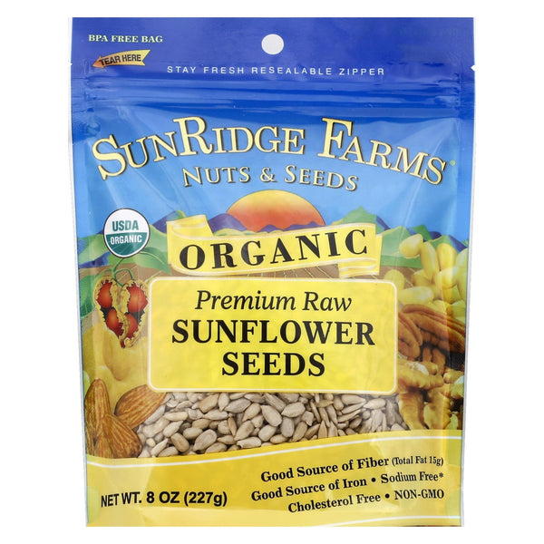 Sunridge Farms Organic Premium Raw Sunflower Seeds - Case of 12 - 8 Ounce