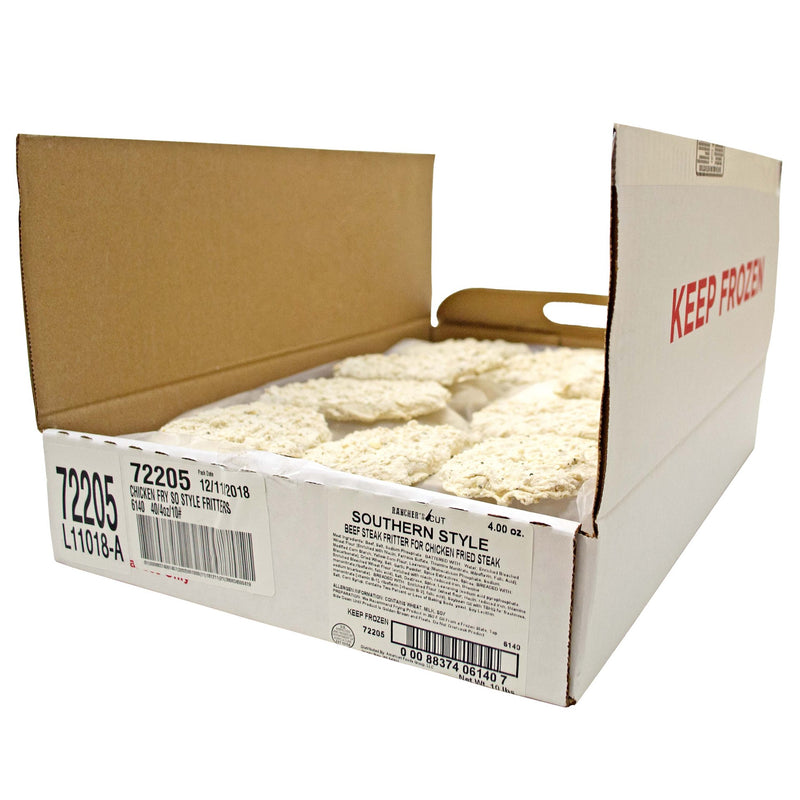 Raw Southern Country Fried Beef Steak Fritter Bulk 4 Ounce Size - 40 Per Case.