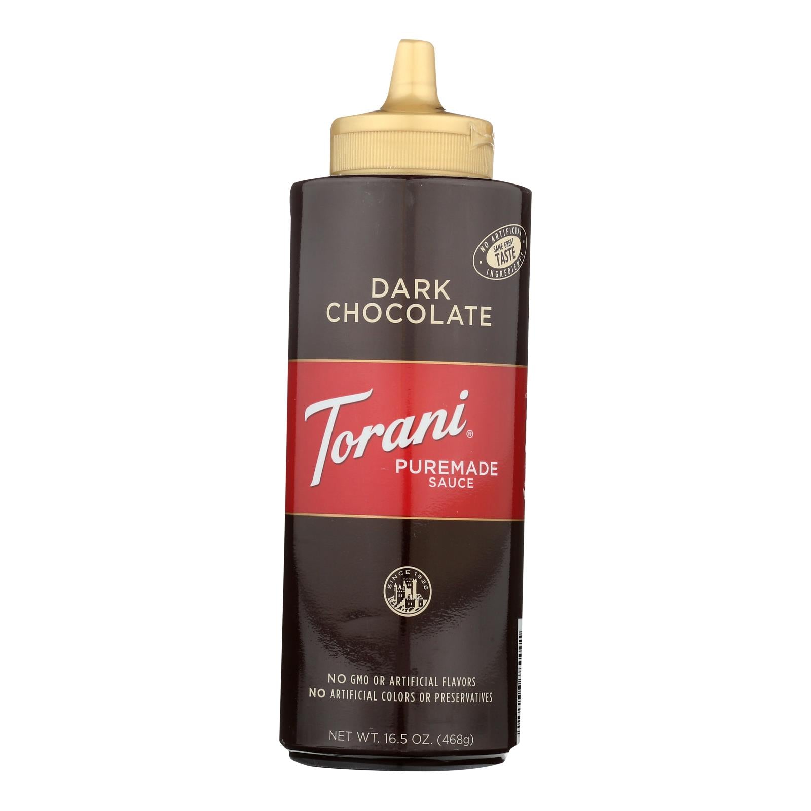 Torani Dark Chocolate Sauce - Case of 4 - 16.5 Ounce