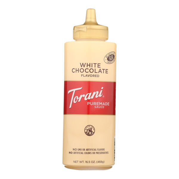 Torani White Chocolate Sauce - Case of 4 - 16.5 Ounce