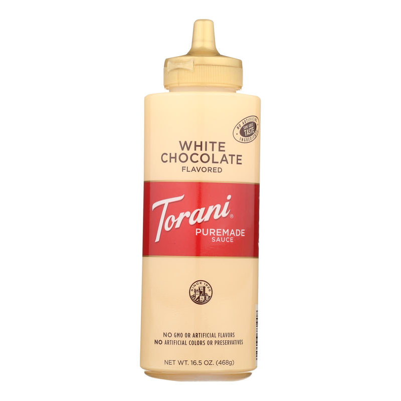 Torani White Chocolate Sauce - Case of 4 - 16.5 Ounce