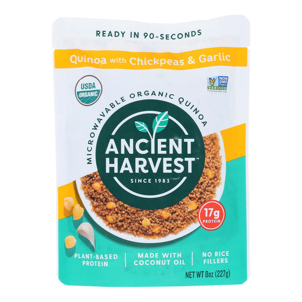 Ancient Harvest Organic Quinoa - with Chickpeas & Garlic - Case of 12 - 8 Ounce