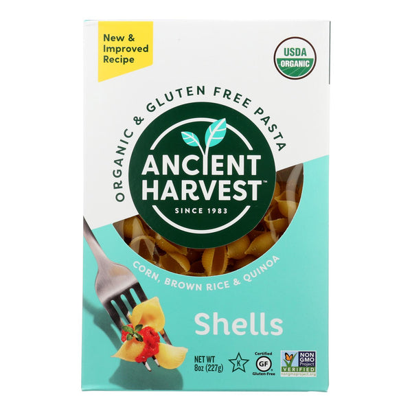 Ancient Harvest Organic Gluten Free Quinoa Supergrain Pasta - Shells - Case of 12 - 8 Ounce