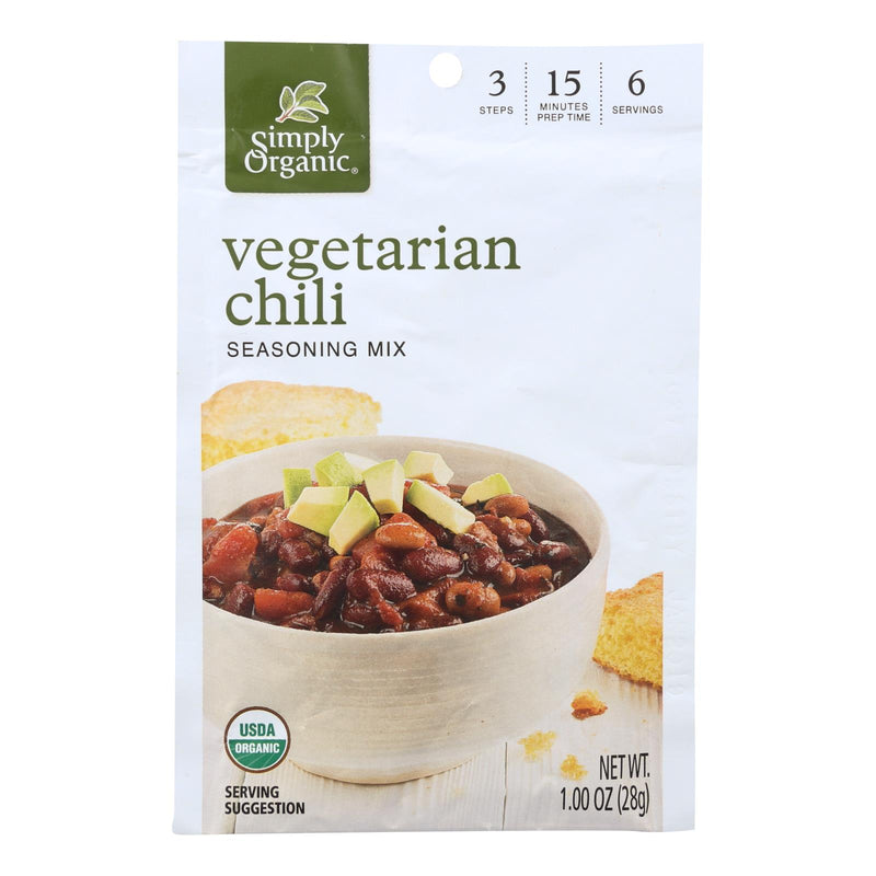 Simply Organic Seasoning Mix - Vegetarian Chili - Case of 12 - 1 Ounce.