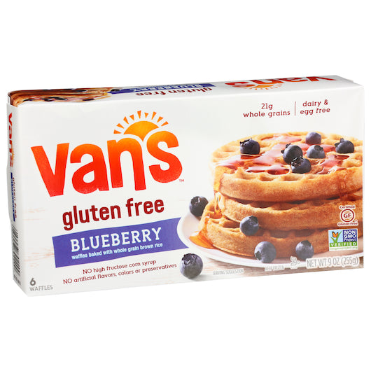 Van's Waffle Wheat Free Blueberry 9 Ounce Size - 12 Per Case.