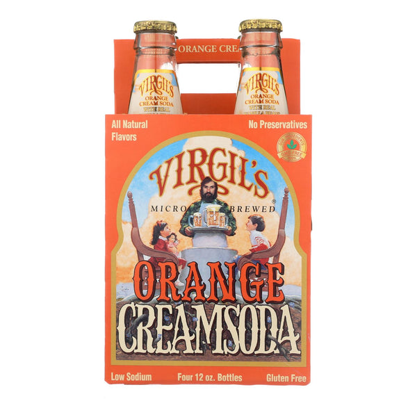 Virgil's Rootbeer Cream Soda - Orange Cream - Case of 6 - 12 Fl Ounce.