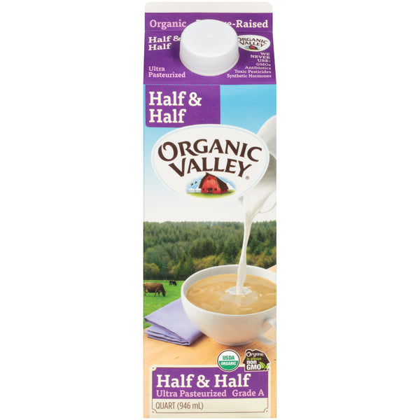 Milk Uht Half And Half Organic 32 Fluid Ounce - 12 Per Case.