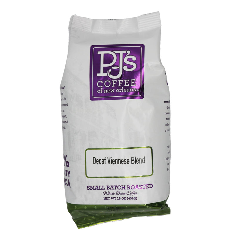 Pj's Coffee Of New Orleans Decaf Coffee Viennese Whole Bean 1 Pound Each - 6 Per Case.