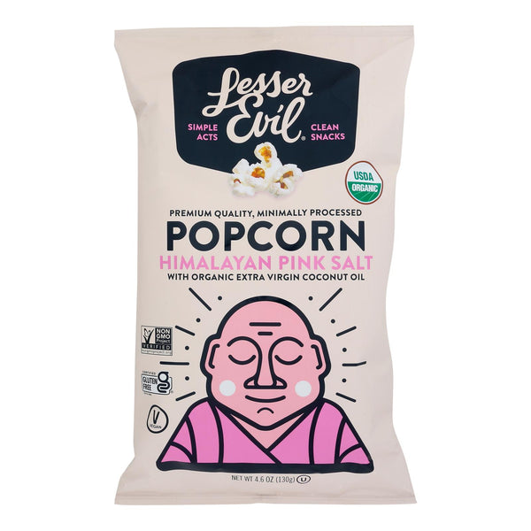 Lesser Evil - Popcorn Himlyn Pink Salt - Case of 12-4.6 Ounce