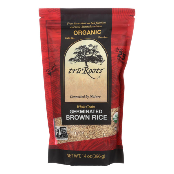 Truroots Organic Germinated Brown Rice - Whole Grain - Case of 6 - 14 Ounce.
