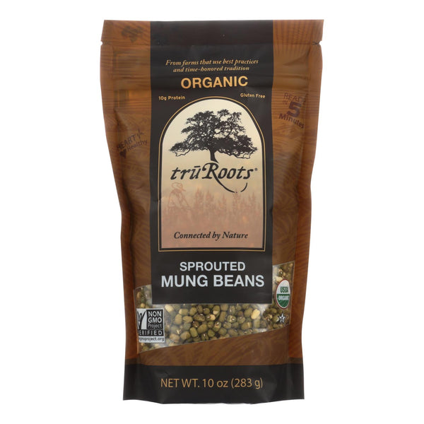 Truroots Organic Mung Beans - Sprouted - Case of 6 - 10 Ounce.
