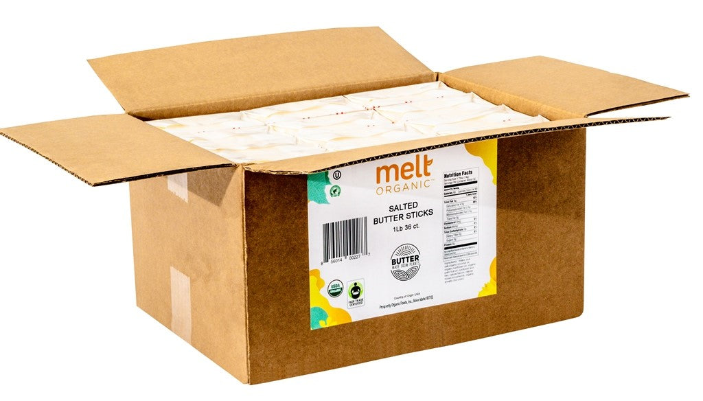 Melt Organic Plant-Based Vegan 1 lb. Unsalted Butter Stick - 36/Case