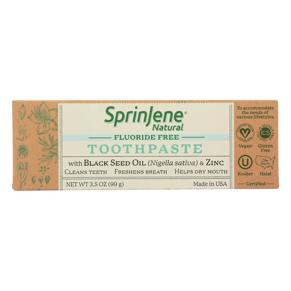 Sprinjene Natural - Toothpaste W/o Fluoride - 1 Each - 3.5 Ounce